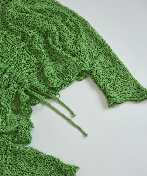 MAISON DE THERESE（メゾン ド テレーズ）の「Vネックショート丈半袖ニットブラウス（シャツ/ブラウス・レディース・ブラック/ピンク/アイボリー/ホワイト/ベージュ/グリーン/パープル/ピンク系・M）」の18枚目の写真