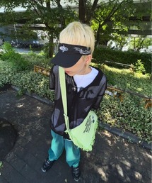 Basic Pleasure Mode | ストリートファッション Y2Kファッション Basic Pleasure Mode ベーシックプレジャーモード VISOR WITH TATTOO EMBROIDERY サンバイザー(サンバイザー)
