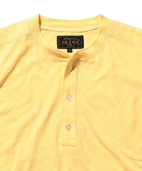 BEAMS PLUS（ビームスプラス）の「BEAMS PLUS / ヘンリーネック Tシャツ（Tシャツ/カットソー・メンズ・オレンジ/サックスブルー/ピンク/イエロー/グレー・X-LARGE/LARGE/SMALL/MEDIUM）」の17枚目の写真