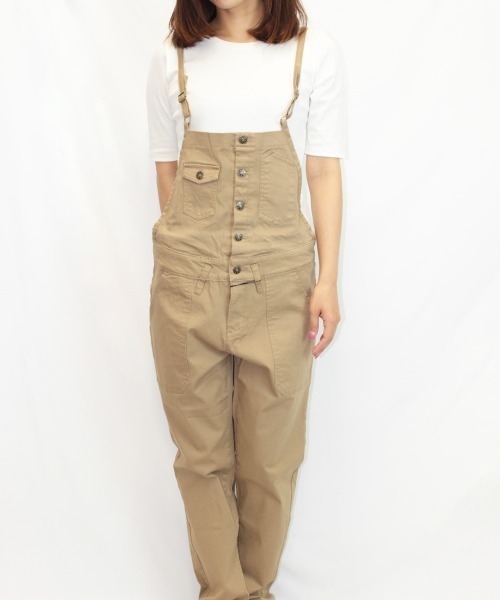 atONE(アットワン)の「atONE ストレッチツイルサロペットパンツ(サロペット/オーバーオール・レディース・カーキ/ナチュラル/ベージュ/ブラック・3L/4L/LL/L/M)」の17枚目の写真