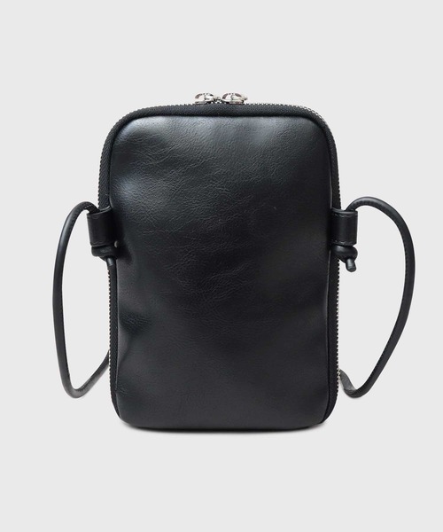 glabella（グラベラ）の「スプリットレザー（牛床革） マルチ スマホ ショルダーバッグ（ショルダーバッグ・メンズ・ブラック・FREE）」の5枚目の写真