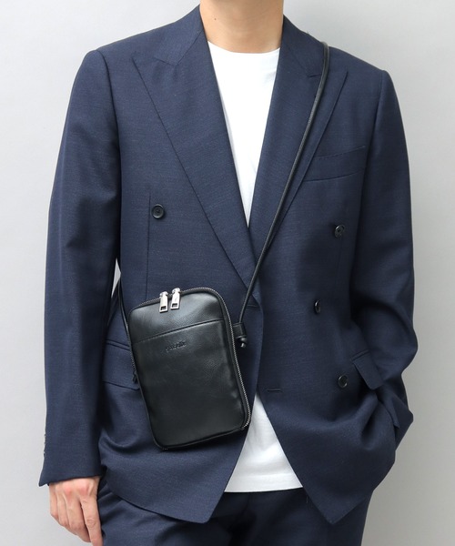 glabella（グラベラ）の「スプリットレザー（牛床革） マルチ スマホ ショルダーバッグ（ショルダーバッグ・メンズ・ブラック・FREE）」の21枚目の写真