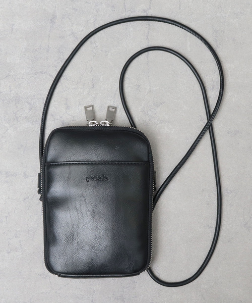glabella（グラベラ）の「スプリットレザー（牛床革） マルチ スマホ ショルダーバッグ（ショルダーバッグ・メンズ・ブラック・FREE）」の20枚目の写真
