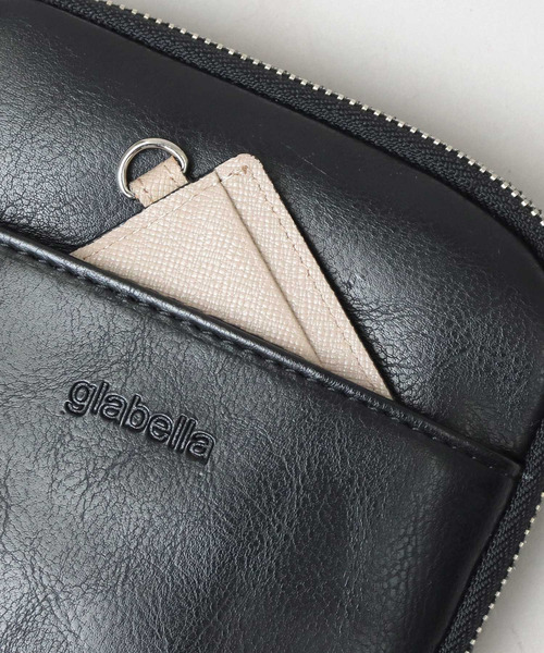 glabella（グラベラ）の「スプリットレザー（牛床革） マルチ スマホ ショルダーバッグ（ショルダーバッグ・メンズ・ブラック・FREE）」の13枚目の写真