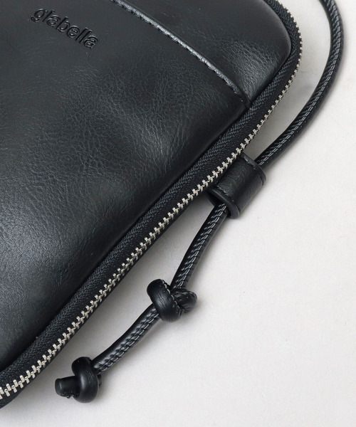 glabella（グラベラ）の「スプリットレザー（牛床革） マルチ スマホ ショルダーバッグ（ショルダーバッグ・メンズ・ブラック・FREE）」の9枚目の写真