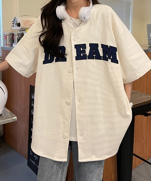 MGV（エムジーヴィー）の「センターロゴユニフォームライクシャツ（シャツ/ブラウス・レディース・ホワイト/ブラック・MEDIUM/LARGE/X-LARGE）」の2枚目の写真