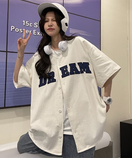 MGV（エムジーヴィー）の「センターロゴユニフォームライクシャツ（シャツ/ブラウス・レディース・ホワイト/ブラック・MEDIUM/LARGE/X-LARGE）」の10枚目の写真