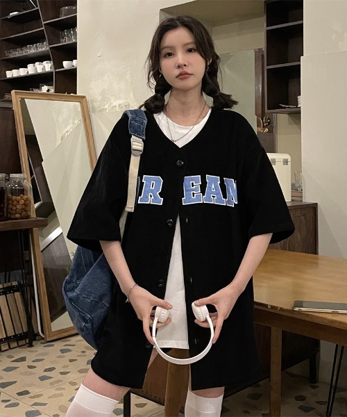 MGV（エムジーヴィー）の「センターロゴユニフォームライクシャツ（シャツ/ブラウス・レディース・ホワイト/ブラック・MEDIUM/LARGE/X-LARGE）」の13枚目の写真