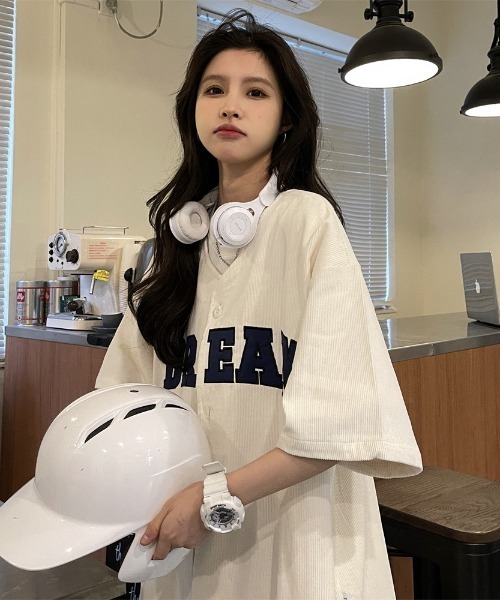 MGV（エムジーヴィー）の「センターロゴユニフォームライクシャツ（シャツ/ブラウス・レディース・ホワイト/ブラック・MEDIUM/LARGE/X-LARGE）」の12枚目の写真