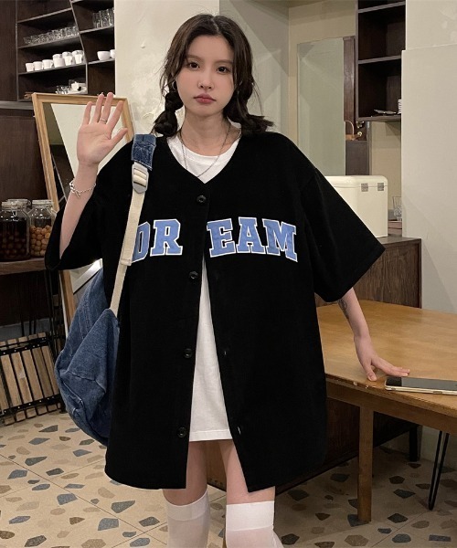 MGV（エムジーヴィー）の「センターロゴユニフォームライクシャツ（シャツ/ブラウス・レディース・ホワイト/ブラック・MEDIUM/LARGE/X-LARGE）」の8枚目の写真