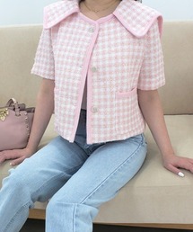 MODE ROBE（モードローブ）の「セーラーカラーツイード半袖ジャケット（その他トップス）」