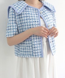 MODE ROBE（モードローブ）の「セーラーカラーツイード半袖ジャケット（その他トップス）」