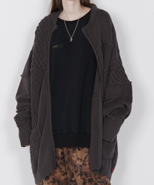 VIRGOwearworks（ヴァルゴウェアワークス）の「TITANS ZIP CARDIGAN（ニット/セーター・メンズ・バーガンディー/グレー/ブラック・MEDIUM/LARGE）」の14枚目の写真