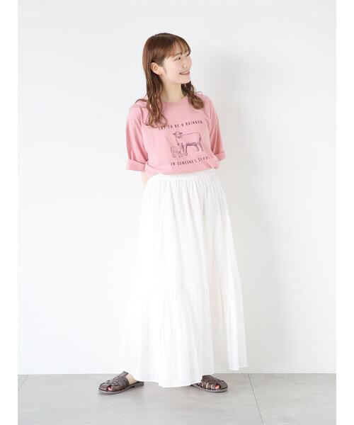 ehka sopo（エヘカソポ）の「ティアードギャザースカート（スカート・レディース・キャメル/オフホワイト/ブラック・F）」の20枚目の写真