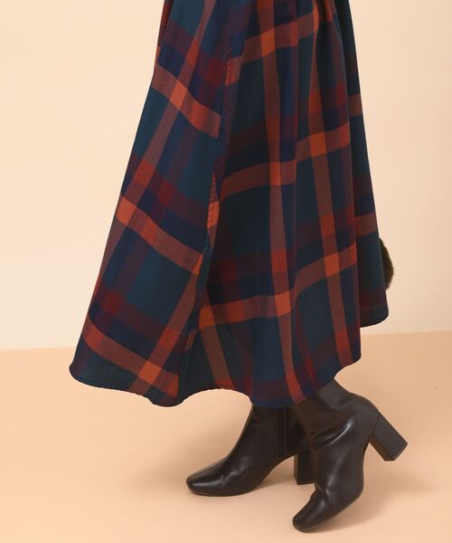 rps（アールピーエス）の「ベルト付きボータイチェックワンピース（ワンピース・レディース・ブルーグリーン/ブルー/オレンジ/パープル/グリーン/ベージュ/ミント・フリー）」の10枚目の写真