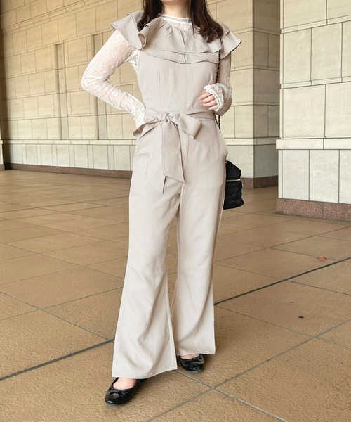 apres jour（アプレジュール）の「アソートフリルサロペット【ZOZOTOWN限定アイテム】（サロペット/オーバーオール・レディース・ブラック/ネイビー/ベージュ・SMALL/X-LARGE/MEDIUM）」の18枚目の写真