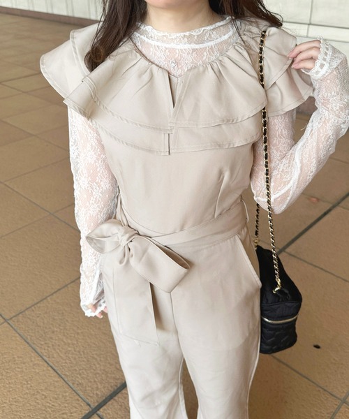 apres jour（アプレジュール）の「アソートフリルサロペット【ZOZOTOWN限定アイテム】（サロペット/オーバーオール・レディース・ブラック/ネイビー/ベージュ・SMALL/X-LARGE/MEDIUM）」の11枚目の写真