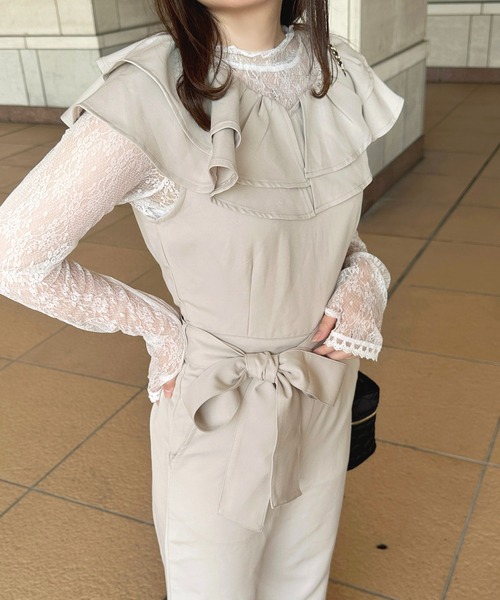 apres jour（アプレジュール）の「アソートフリルサロペット【ZOZOTOWN限定アイテム】（サロペット/オーバーオール・レディース・ブラック/ネイビー/ベージュ・SMALL/X-LARGE/MEDIUM）」の13枚目の写真