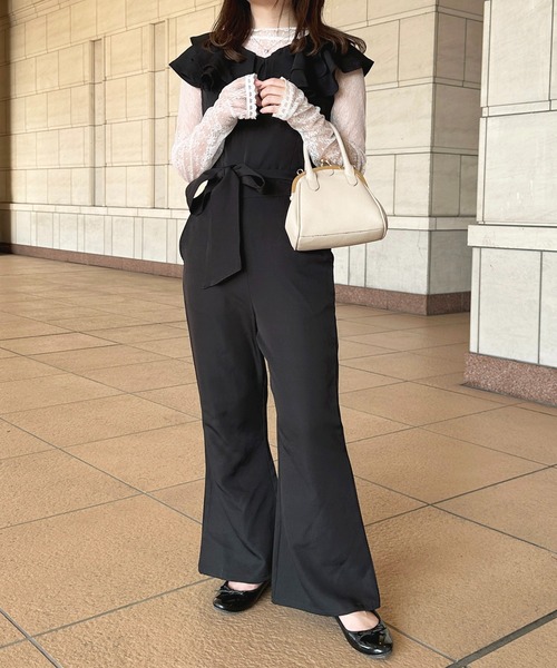 apres jour（アプレジュール）の「アソートフリルサロペット【ZOZOTOWN限定アイテム】（サロペット/オーバーオール・レディース・ブラック/ネイビー/ベージュ・SMALL/X-LARGE/MEDIUM）」の7枚目の写真