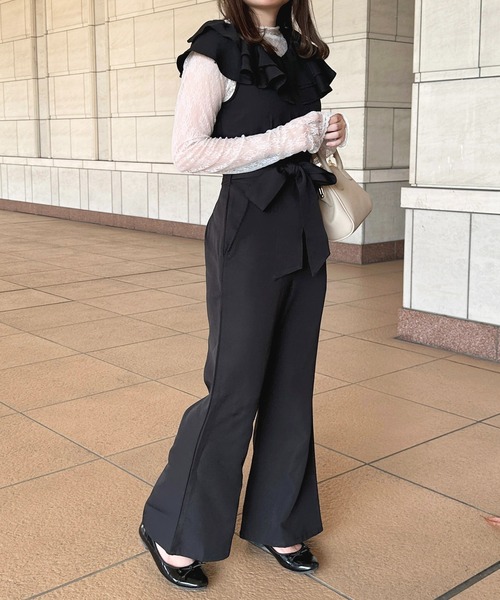 apres jour（アプレジュール）の「アソートフリルサロペット【ZOZOTOWN限定アイテム】（サロペット/オーバーオール・レディース・ブラック/ネイビー/ベージュ・SMALL/X-LARGE/MEDIUM）」の9枚目の写真