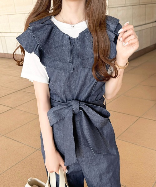 apres jour（アプレジュール）の「アソートフリルサロペット【ZOZOTOWN限定アイテム】（サロペット/オーバーオール・レディース・ブラック/ネイビー/ベージュ・SMALL/X-LARGE/MEDIUM）」の20枚目の写真