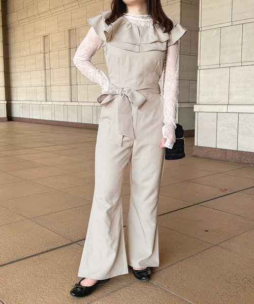 apres jour（アプレジュール）の「アソートフリルサロペット【ZOZOTOWN限定アイテム】（サロペット/オーバーオール・レディース・ブラック/ネイビー/ベージュ・SMALL/X-LARGE/MEDIUM）」の17枚目の写真