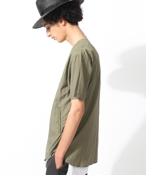 MONKEY TIME（モンキータイム）の「＜monkey time＞ リヨセル/コットン ノーカラーシャツ◆（シャツ/ブラウス・メンズ・ブラック/オリーブ・X-LARGE/MEDIUM/SMALL/LARGE）」の20枚目の写真