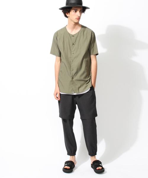 MONKEY TIME（モンキータイム）の「＜monkey time＞ リヨセル/コットン ノーカラーシャツ◆（シャツ/ブラウス・メンズ・ブラック/オリーブ・X-LARGE/MEDIUM/SMALL/LARGE）」の21枚目の写真