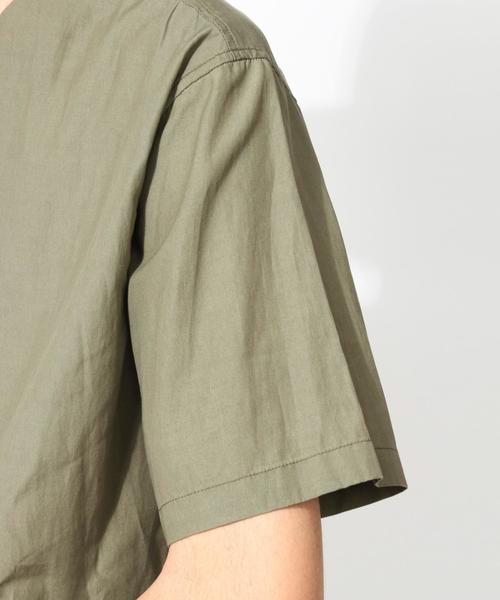 MONKEY TIME（モンキータイム）の「＜monkey time＞ リヨセル/コットン ノーカラーシャツ◆（シャツ/ブラウス・メンズ・ブラック/オリーブ・X-LARGE/MEDIUM/SMALL/LARGE）」の14枚目の写真