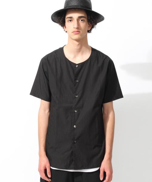 MONKEY TIME（モンキータイム）の「＜monkey time＞ リヨセル/コットン ノーカラーシャツ◆（シャツ/ブラウス・メンズ・ブラック/オリーブ・X-LARGE/MEDIUM/SMALL/LARGE）」の10枚目の写真