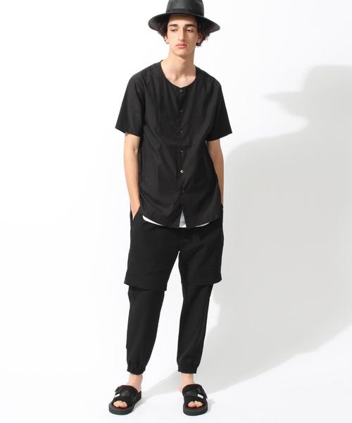 MONKEY TIME（モンキータイム）の「＜monkey time＞ リヨセル/コットン ノーカラーシャツ◆（シャツ/ブラウス・メンズ・ブラック/オリーブ・X-LARGE/MEDIUM/SMALL/LARGE）」の3枚目の写真