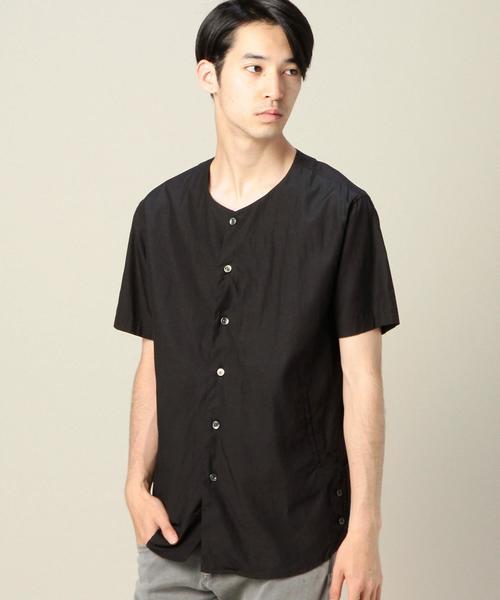 MONKEY TIME（モンキータイム）の「＜monkey time＞ リヨセル/コットン ノーカラーシャツ◆（シャツ/ブラウス・メンズ・ブラック/オリーブ・X-LARGE/MEDIUM/SMALL/LARGE）」の5枚目の写真