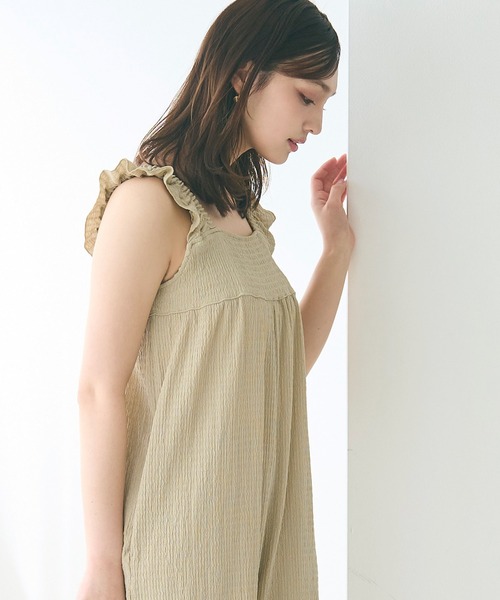 coca（coca）（コカ）の「シボシャーリングフリルオールインワン（つなぎ/オールインワン・レディース・ブラック/ドット/ライトベージュ/A・M/L）」の11枚目の写真