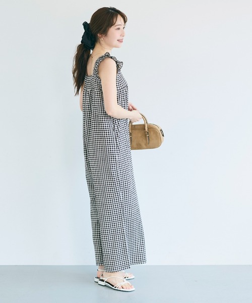 coca(coca)(コカ)の「\再入荷/シボシャーリングフリルオールインワン(つなぎ/オールインワン・レディース・ブラック/ドット/ライトベージュ/A/B・M/L/S)」の13枚目の写真