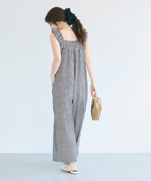 coca(coca)(コカ)の「\再入荷/シボシャーリングフリルオールインワン(つなぎ/オールインワン・レディース・ブラック/ドット/ライトベージュ/A/B・M/L/S)」の16枚目の写真