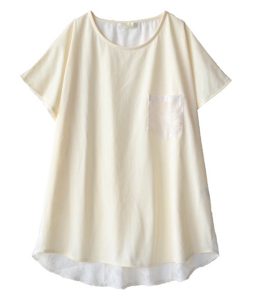 e-zakkamania stores(イーザッカマニアストアーズ)の「シアージャガード切り替え ポケット付きカットソー(Tシャツ/カットソー・レディース・ブラック/アイボリー・フリー)」の14枚目の写真