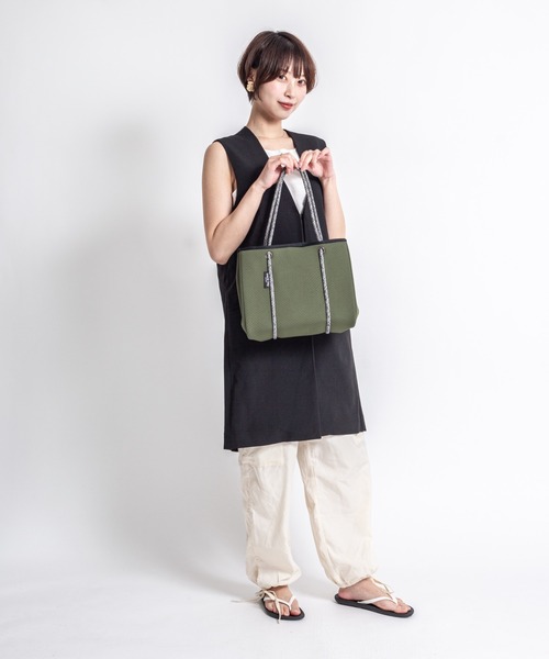 Willow Bay（ウィローベイ）の「【Willow Bay/ウィローベイ】ミニトートバッグ 　マザーズバッグ（トートバッグ・レディース・セージグリーン/ホワイト/カーキ/グレー/ブラック・FREE）」の9枚目の写真