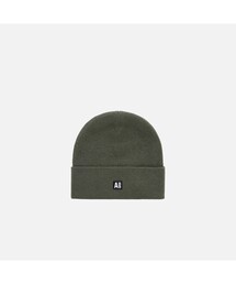 AIGLE - エーグル AIGLE ニットキャップ ロゴ ウール混 日本製 ライトベージュ 緑 エーグル AIGLE ビーニー （モスグリーン） - ファッション通販