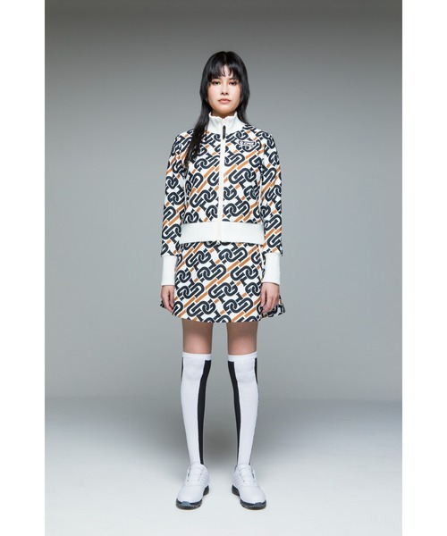 CPG GOLF ゴルフ用スカート ホワイト ブラック CPG GOLF（シーピージーゴルフ）の「チェーンロゴグラフィカルスカート