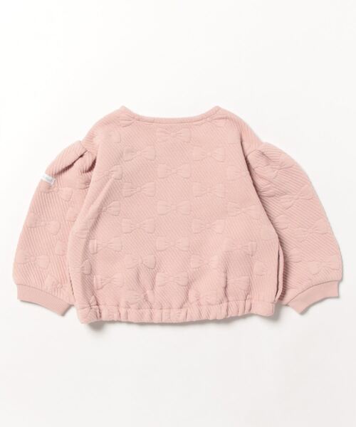 petit main（プティマイン）の「【リンク】リボンキルトZIP羽織り（Tシャツ/カットソー・キッズ・トップグレー/ライトピンク/アイボリー/ブラック・80ｃｍ/90cm/100cm/110cm/120cm/130cm）」の9枚目の写真