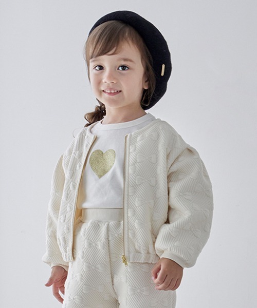 petit main（プティマイン）の「【リンク】リボンキルトZIP羽織り（Tシャツ/カットソー・キッズ・トップグレー/ライトピンク/アイボリー/ブラック・80ｃｍ/90cm/100cm/110cm/120cm/130cm）」の11枚目の写真