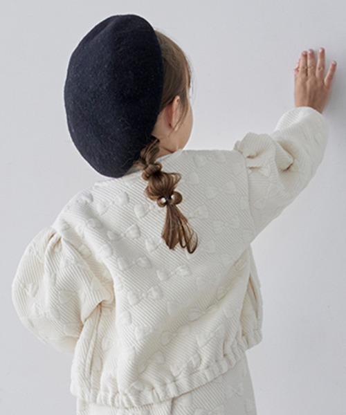 petit main（プティマイン）の「【リンク】リボンキルトZIP羽織り（Tシャツ/カットソー・キッズ・トップグレー/ライトピンク/アイボリー/ブラック・80ｃｍ/90cm/100cm/110cm/120cm/130cm）」の12枚目の写真