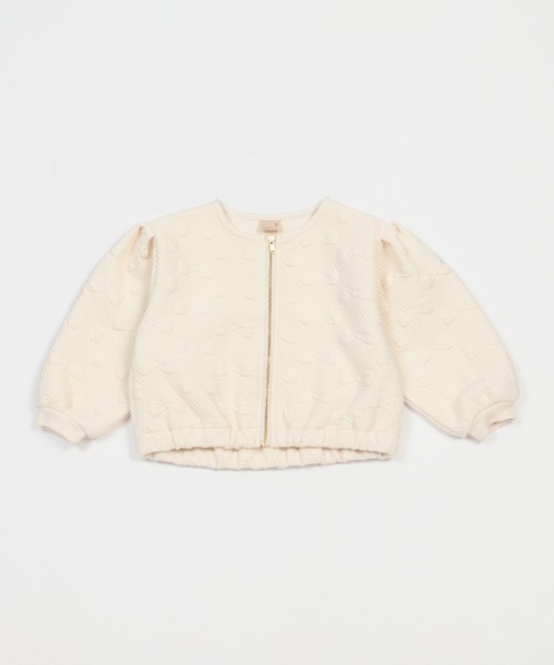 petit main（プティマイン）の「【リンク】リボンキルトZIP羽織り（Tシャツ/カットソー・キッズ・トップグレー/ライトピンク/アイボリー/ブラック・80ｃｍ/90cm/100cm/110cm/120cm/130cm）」の14枚目の写真