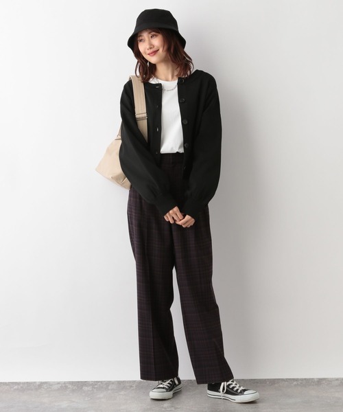 GLOBAL WORK(グローバルワーク)の「リッチライトニット2WAYカーディガン/962925(カーディガン/ボレロ・レディース・イエロー系その他/グレイッシュベージュ/その他/ブラック・FREE/SHORT)」の5枚目の写真