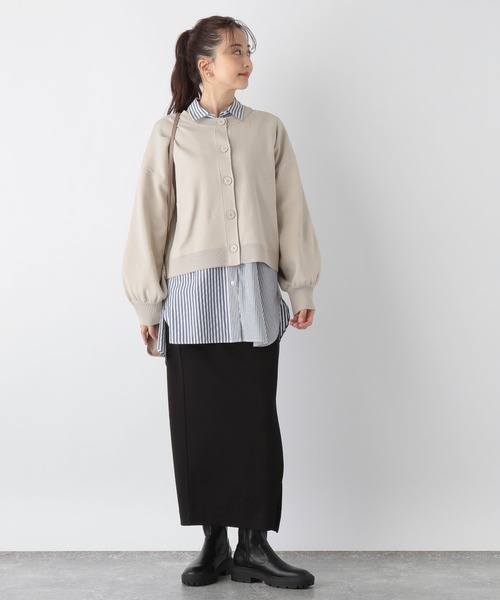 GLOBAL WORK(グローバルワーク)の「リッチライトニット2WAYカーディガン/962925(カーディガン/ボレロ・レディース・イエロー系その他/グレイッシュベージュ/その他/ブラック・FREE/SHORT)」の14枚目の写真