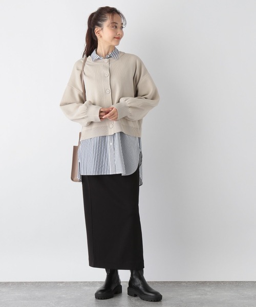 GLOBAL WORK(グローバルワーク)の「リッチライトニット2WAYカーディガン/962925(カーディガン/ボレロ・レディース・イエロー系その他/グレイッシュベージュ/その他/ブラック・FREE/SHORT)」の12枚目の写真