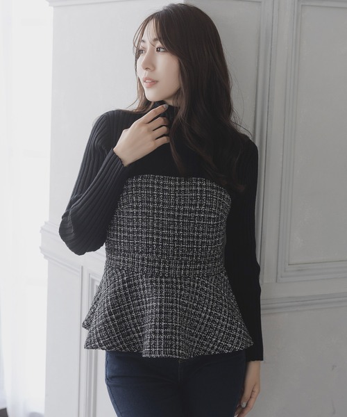 Julia Boutique（ジュリアブティック）の「ツイードビスチェ/23503（ベスト・レディース・ブラック/ドット・ONE）」の4枚目の写真