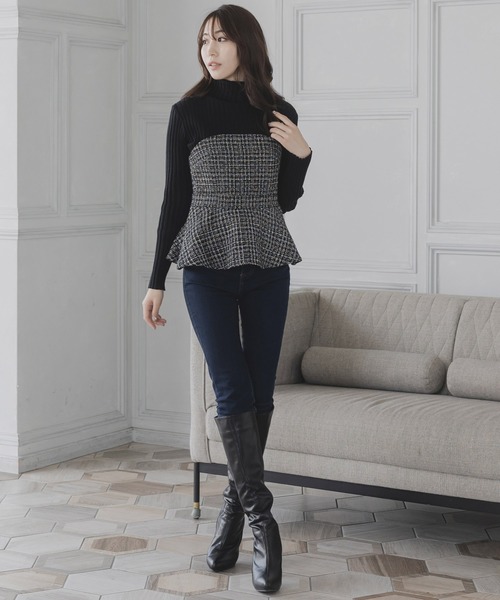 Julia Boutique（ジュリアブティック）の「ツイードビスチェ/23503（ベスト・レディース・ブラック/ドット・ONE）」の5枚目の写真