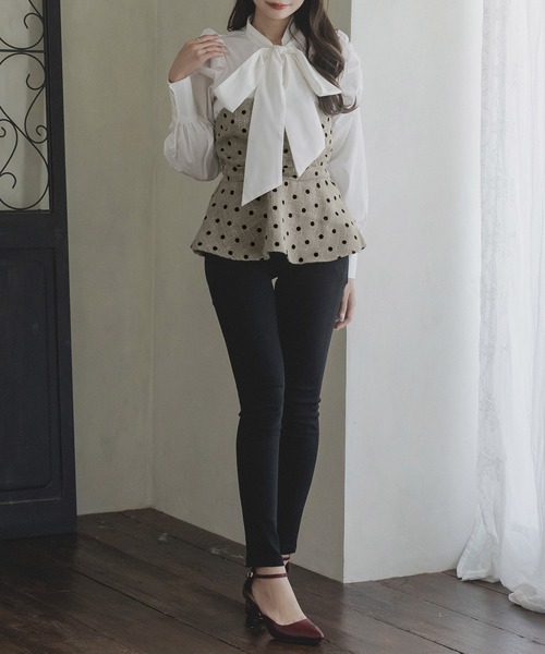 Julia Boutique（ジュリアブティック）の「ツイードビスチェ/23503（ベスト・レディース・ブラック/ドット・ONE）」の10枚目の写真