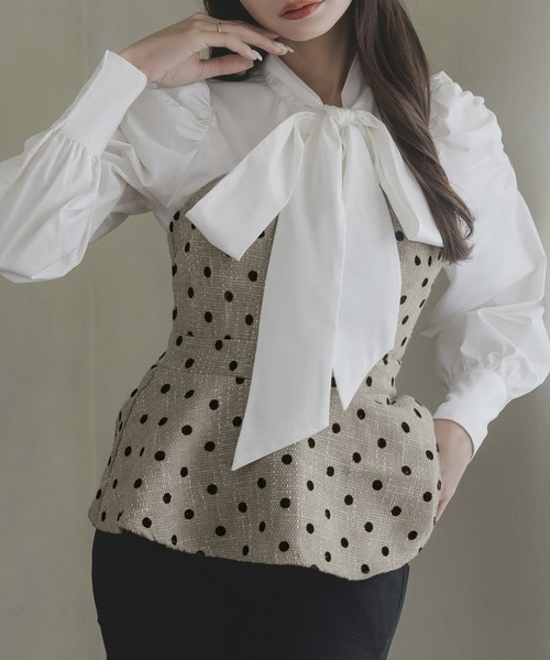 Julia Boutique（ジュリアブティック）の「ツイードビスチェ/23503（ベスト・レディース・ブラック/ドット・ONE）」の12枚目の写真